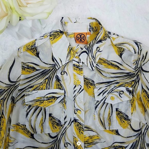 Tory Burch Wheat Button Down Shirt - Picture 3 of 7